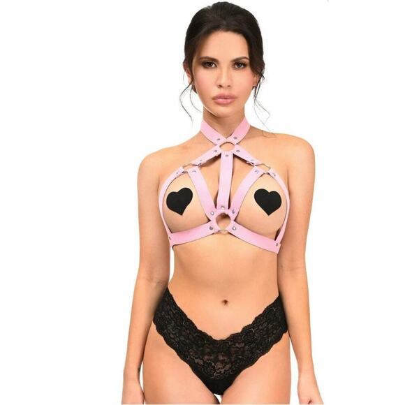🦋B2G1🦋DAISY CORSETS Boxed Stretchy Body Harness W/ Silver Hardware | O/S QUEEN | - Picture 1 of 6